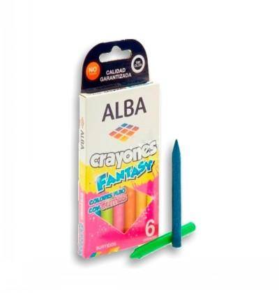 Crayones Alba Glitter X 6 Cortos