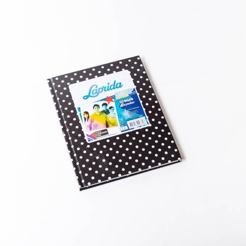 Cuaderno Laprida Lunares T/d 50 Hjs Rayado Negro C/ Blanco
