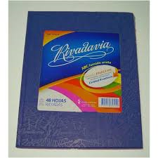 Cuaderno Rivadavia Abc 19x24 Forrado T/d 48 Hjs Rayado Azul