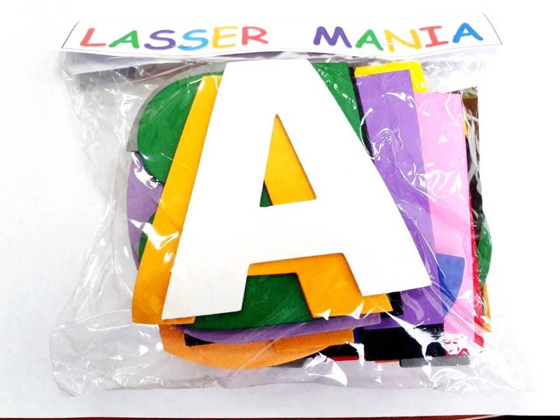 Goma Eva Letras Abecedario 10 Cm Grande Bolsa X 30