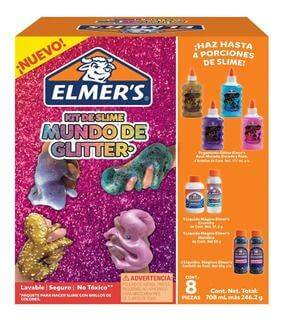Kit Slime Elmers Mundo Glitter 8 Pzas 273157