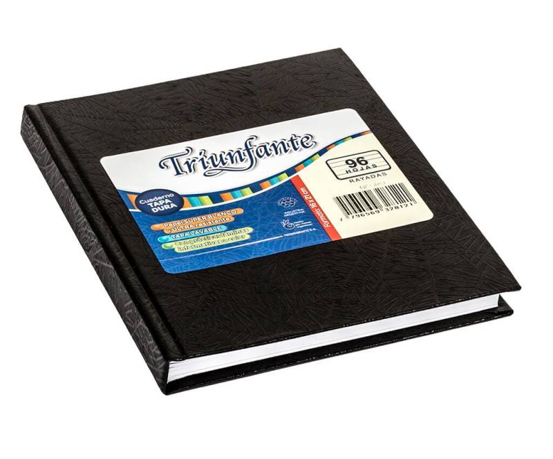 Cuaderno Triunfante Forrado T/D 96 Hjs Rayado Negro