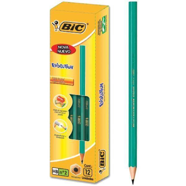 Lápiz De Grafito Bic Evolution Hb X 12