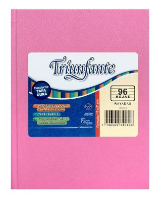 Cuaderno Triunfante Forrado T/D 96 Hjs Rayado Rosa