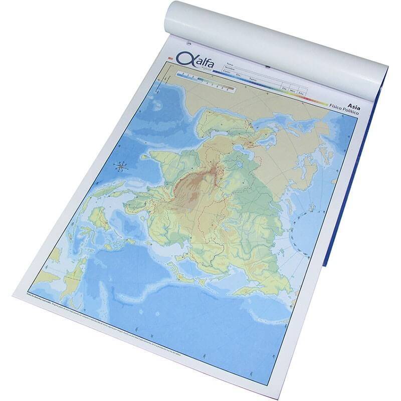 Mapa Alfa N°5 Físico Político Asia 20 Hjs