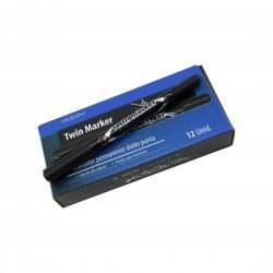 Marcador Doble Punta Rexon Negro Permanente