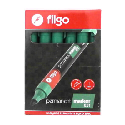 Marcador Filgo 051 Permanente Pta Red Verde