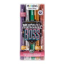 Marcadores Mooving Coloring Metalicos Estuche X 5 Colores 3021305