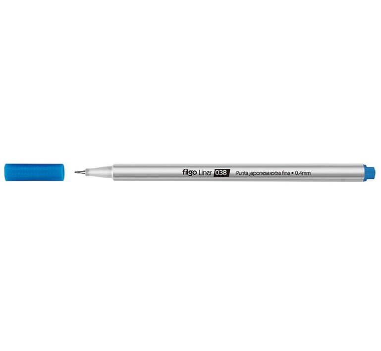 Microfibra Filgo 038 Line 0.4Mm Azul Caja X 10 Unid