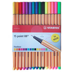 Microfibra Stabilo Point 88 Pta Metal Estuche X 15 Unid
