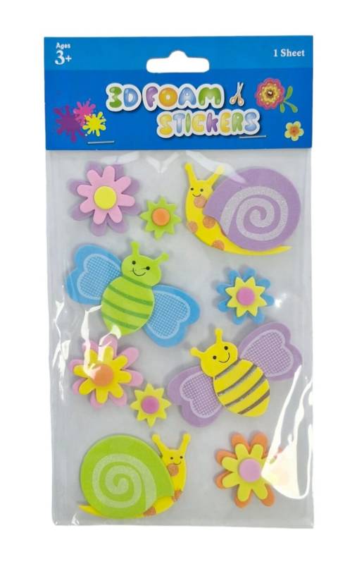 Goma Eva Figuras 3D Stickers En Plancha Caracol 50248