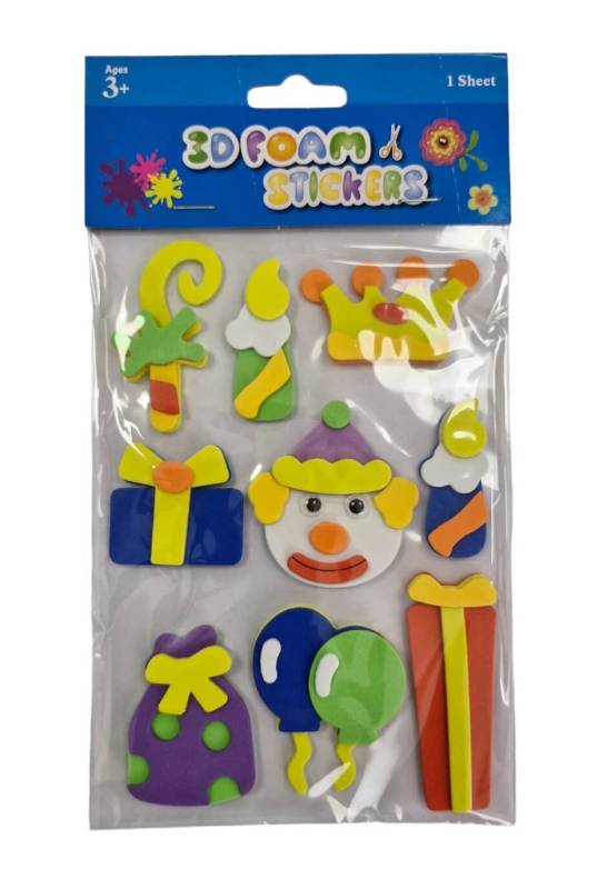 Goma Eva Figuras 3D Stickers En Plancha Circo 50211