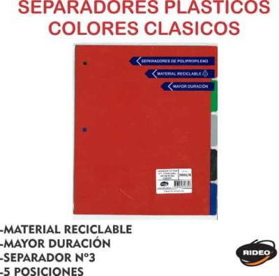 Separador De Materias Rideo Escolar Clásico 5 Posic 2001/4