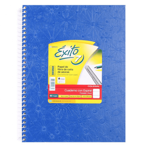 Cuaderno Éxito E7 21x27 Forrado Azul C/esp T/d 60 Hjs Rayado