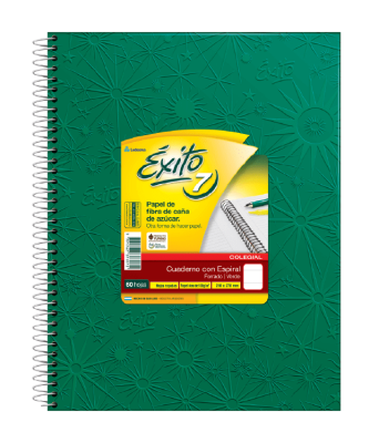 Cuaderno Éxito E7 21X27 Forrado Verde C/Esp T/D 60 Hjs Rayado