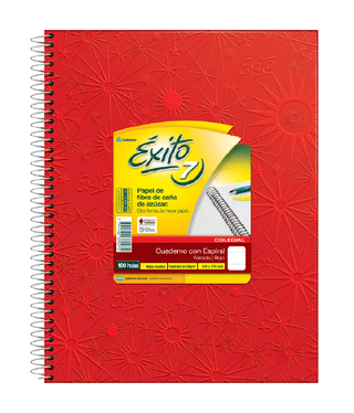 Cuaderno Éxito E7 21X27 Forrado Rojo C/Esp T/D 60 Hjs Cuadric
