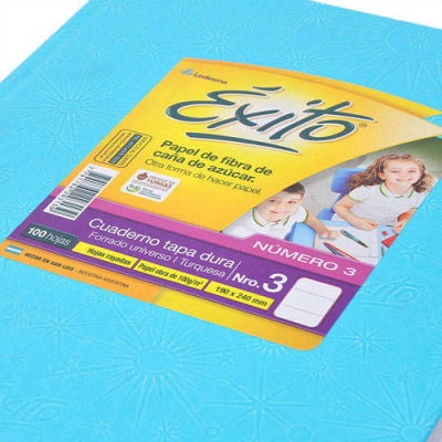 Cuaderno Éxito 19X24 Forrado Td 100 Hjs Rayado Celeste