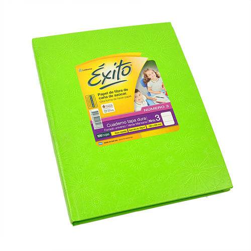 Cuaderno Éxito 19X24 Forrado T/D 48 Hjs Rayado Verde Mza