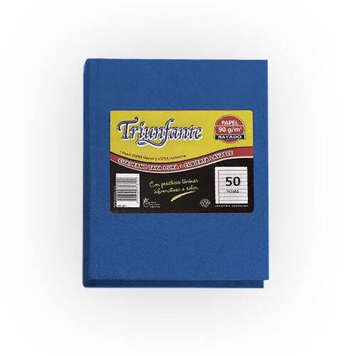 Cuaderno Triunfante Forrado T/d 50 Hjs Rayado Azul