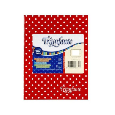 Cuaderno Triunfante Lunares T/D 48 Hjs Rayado Rojo