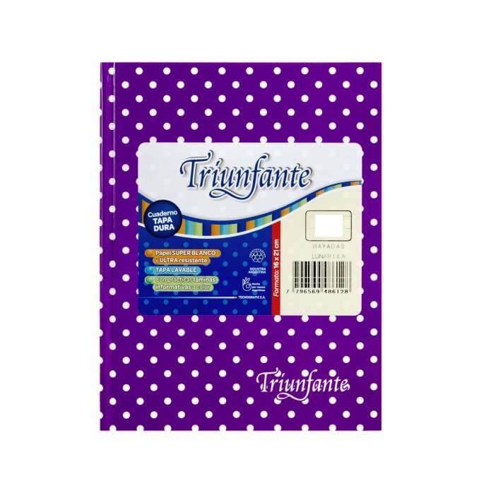 Cuaderno Triunfante Lunares T/D 48 Hjs Rayado Lila