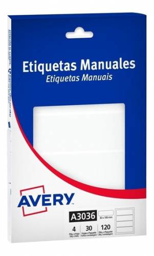 Etiquetas Avery A6 Comercial A3036 X 30 Hjs (30 X 100 Cm)