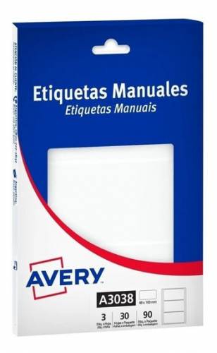 Etiquetas Avery A6 Comercial A3038 X 30 Hjs (48 X 100 Cm)