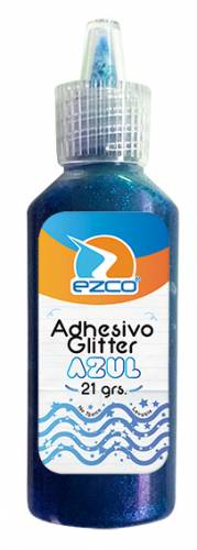 Adhesivo Glitter Ezco 21 Grs Azul
