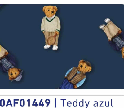 Papel Afiche Muresco F01449 Teddy Azul Paq X 10 Un