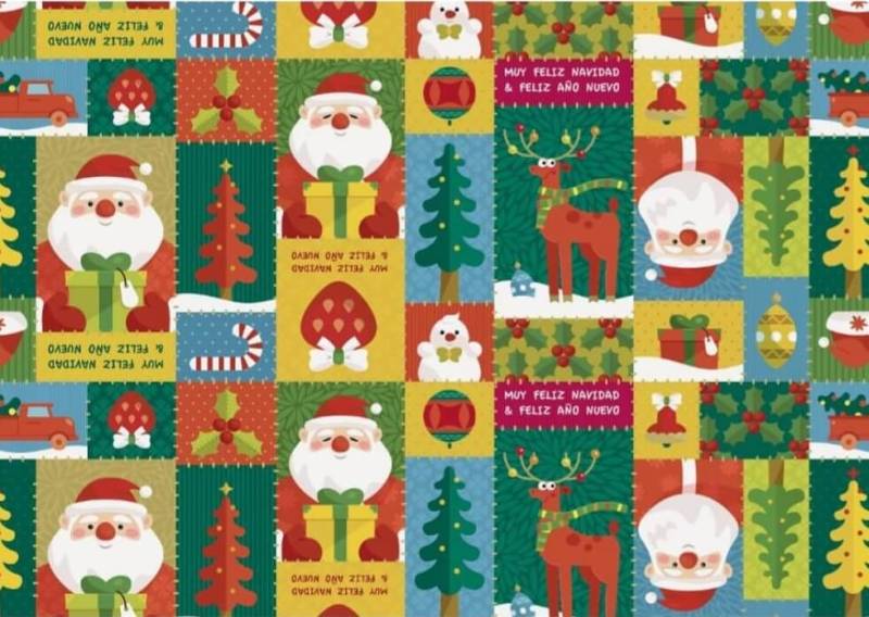 Papel Afiche Muresco F01489 Colores Navideños  Paq X 10 Un