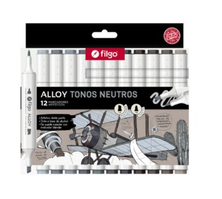 Marcadores Filgo Alloy Doble Punta Estuche X 12 Colores Neutros