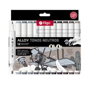 Marcadores Filgo Alloy Doble Punta Estuche X 12 Colores Neutros