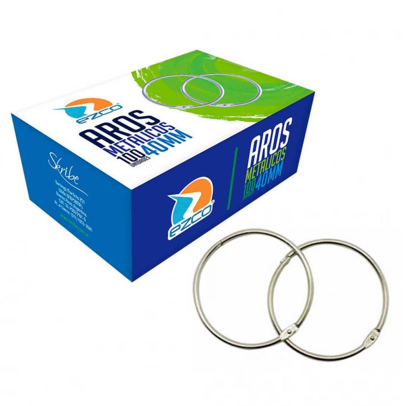 Aros P/Carpeta Ezco 40Mm Caja X 100 Un