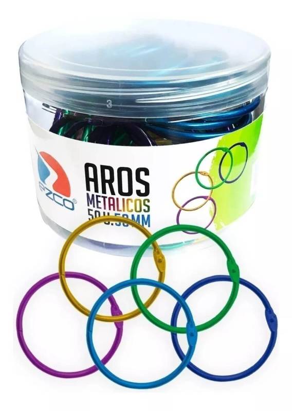 Aros P/Carpeta Ezco Color 50Mm Pote X 50 Un