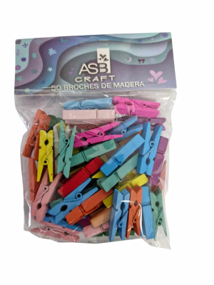 Broche Madera Color Asb 3,5Cm X 50 Unid