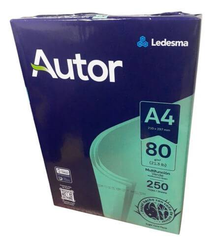 Papel Ledesma Autor 80 Gr A4 Color Verde X 250 Hj