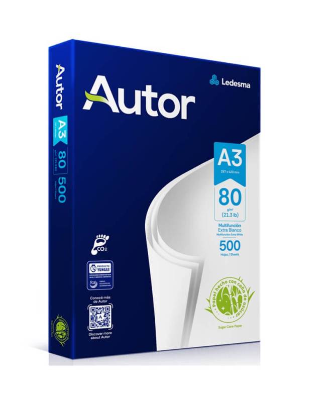 Papel Ledesma Autor 80 Gr A3 297X420 Multifunción
