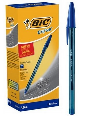 Boligrafo Bic Ultra Fina 0.7Mm Azul Caja X 25 Un