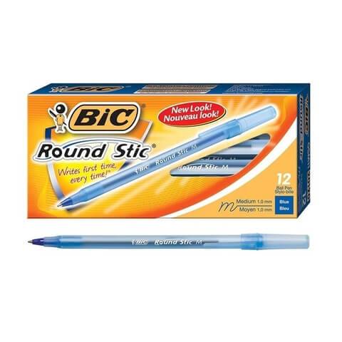 Boligrafo Bic Round Stic 1Mm Azul Caja X 12 Un