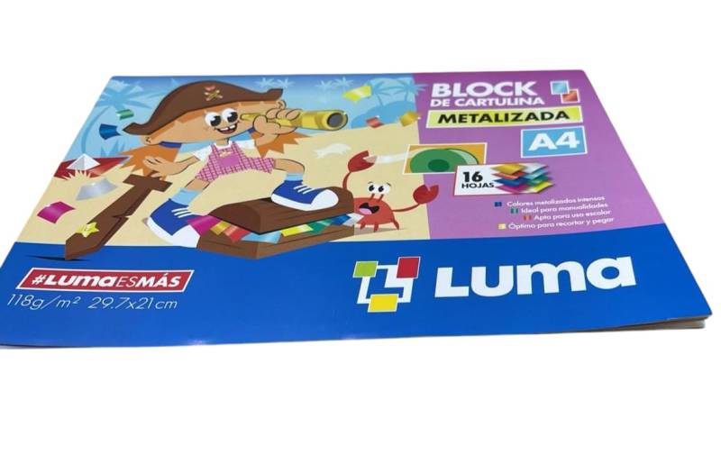 Block Luma Cartulina Metalizada A4 X 16 Hjs