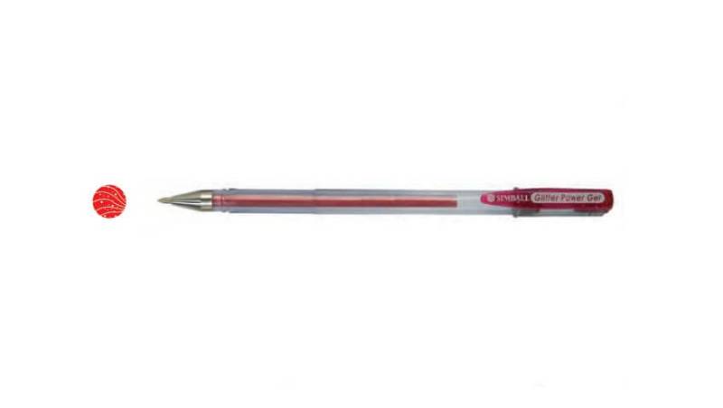 Boligrafo Simball Glitter Gel Rojo Simball