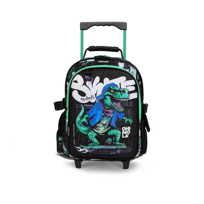 Mochila Chimola Bt93 Dinosaurio C/Carro 18´