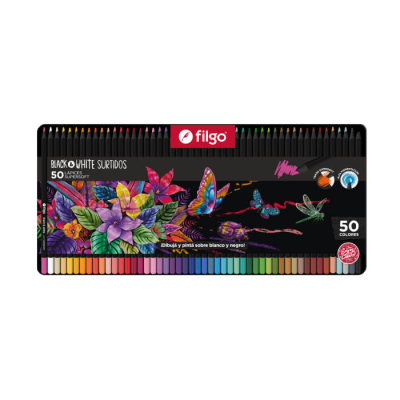 Lapices De Colores Filgo Black & White X 50 Colores