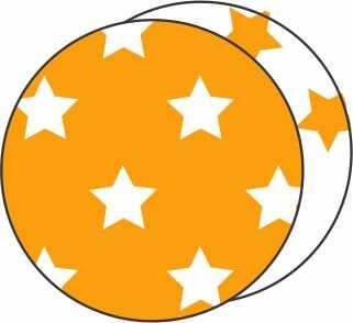 Cartulina Divertida Estrella Naranja/Blanco Paq X 10 U