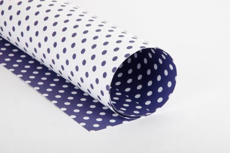 Cartulina Divertida Lunares Azul Y Blanco Paq X 10 U