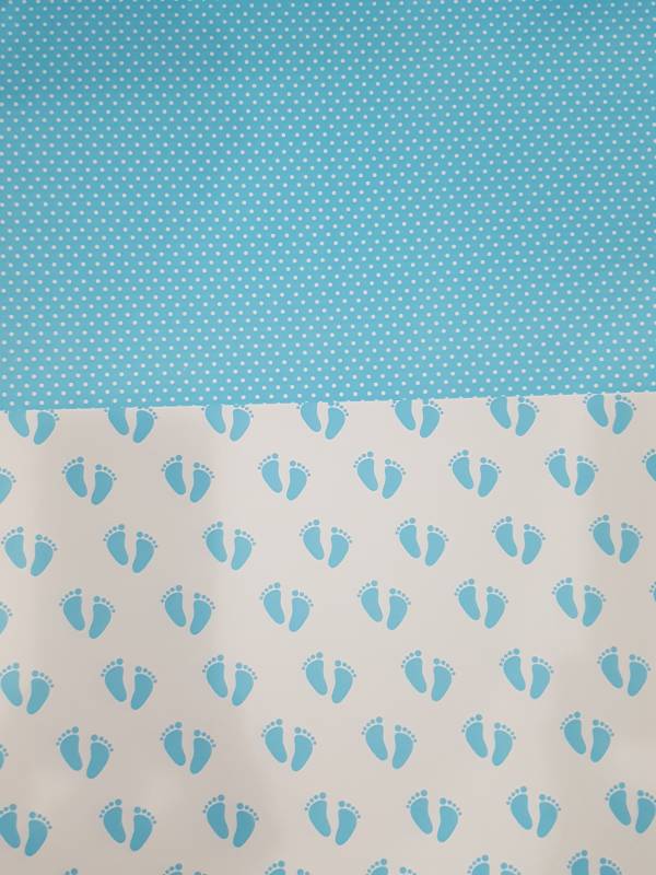 Cartulina Divertida Piecitos Celeste Y Blanco Paq X 10 U