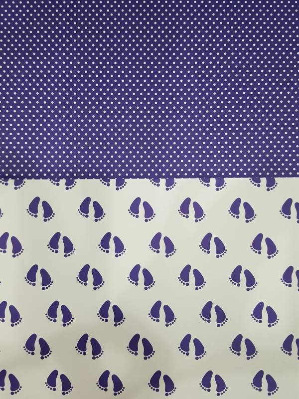 Cartulina Divertida Piecitos Violeta Y Blanco Paq X 10 U