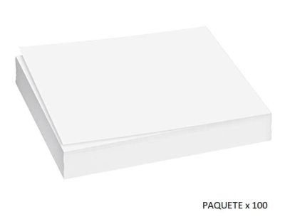 Cartulina Escolar Blanca Paq X 100