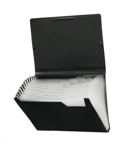 Clasificador A4 12 Divisiones Negro Lama