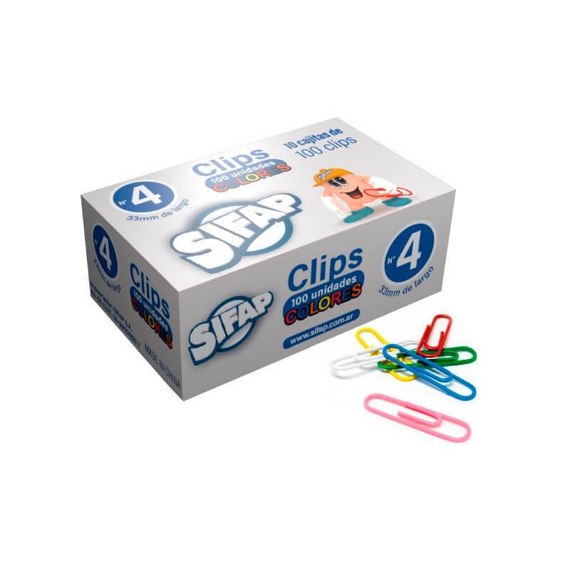 Clips Sifap Forrado Color N° 4 X 100 Un